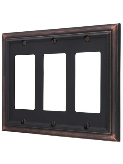 Georgian Triple-GFI Switch Plate in Aged Bronze.